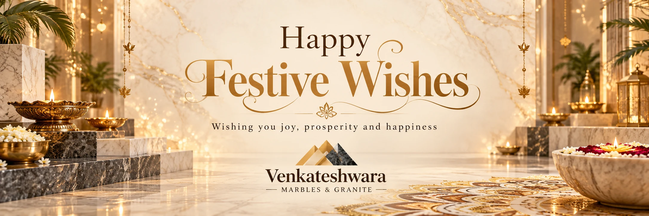 Happy Festive Wishes. Wishing you joy, prosperity and happiness — Venkateshwara Marbles and Granite.